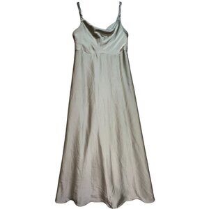 Christian Siriano Women's Cowl Neck Maxi Slip Dress Sleeveless Light Green